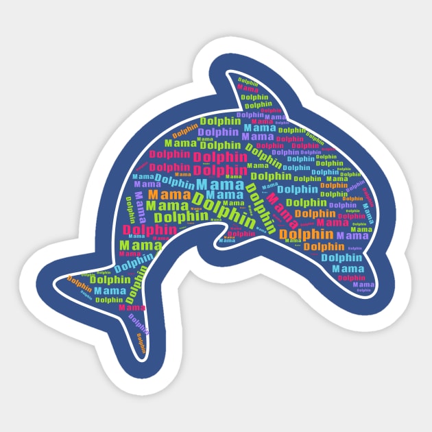 Colourful funny dolphin Sticker by Imutobi